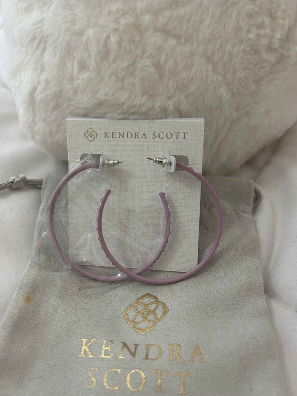 Kendra Scott Lavender Enamel Hoop Earrings | Large Lilac Statement Hoops